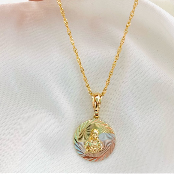 Virgin Mary Necklace, Jesus Christ Necklace - Picture 3 of 7